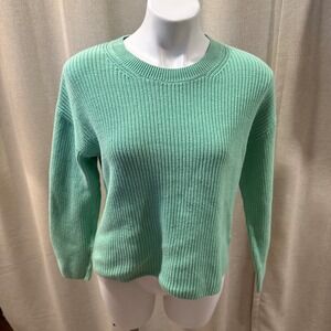 GAP‎ Women's Knit Sweater Medium Green Long Sleeve Cotton Blend Casual Top